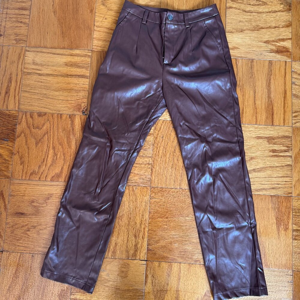 Princess Polly Brown Faux Leather Pants